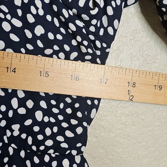 NWT Francesca's Miami Collections Blue and White‎ Dot Long Sleeve Midi Dress M - Picture 7 of 8